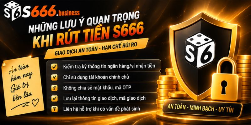 Những lưu ý quan trọng khi rút tiền S666
